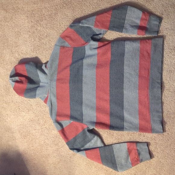 Knickerbocker Vintage Design Medium Hoodie Hooded Sweatshirt Full-Zip Striped - Picture 9 of 10